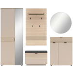 GARDEROBE 6-teilig  in 264/202/38 cm  - Kaschmir/Eichefarben, Design, Holzwerkstoff/Textil (264/202/38cm) - Xora