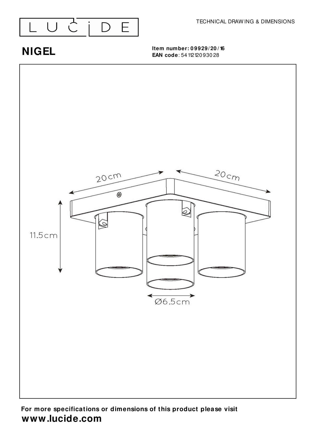 LED-STRAHLER - Anthrazit/Schwarz, Konventionell, Metall (20/20/11.5cm) - Lucide