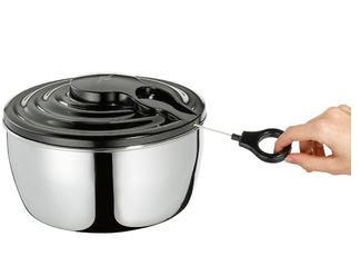 SALATSCHLEUDER  - Edelstahlfarben/Schwarz, Basics, Metall (24,5/15,6cm) - KÜCHENPROFI