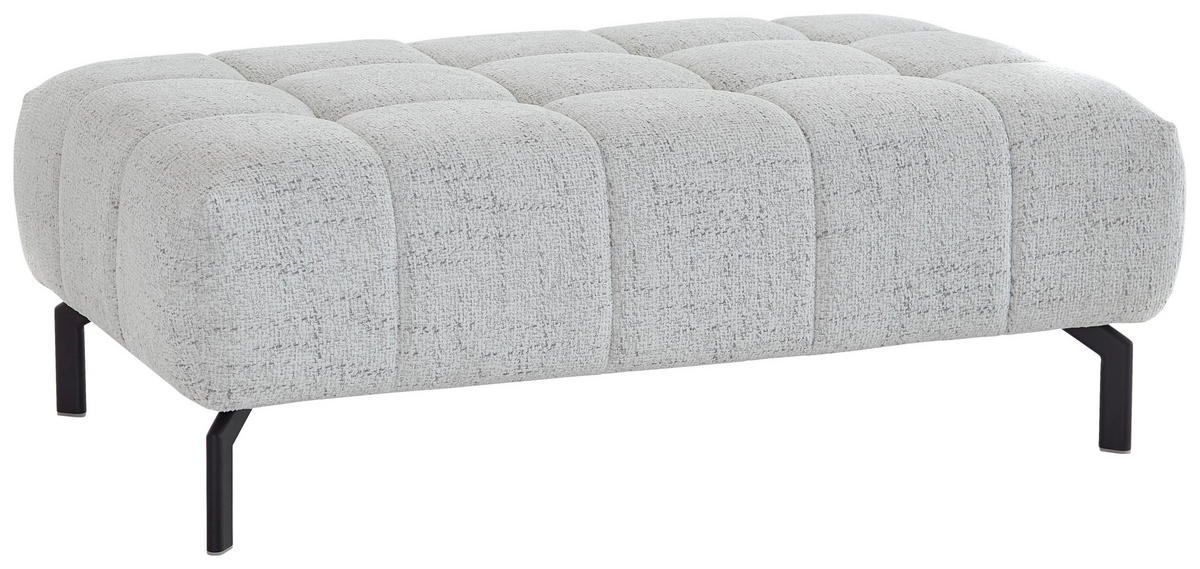 ECKSOFA in Chenille Grauweiss  - Schwarz/Grauweiss, Design, Textil/Metall (323/222cm) - Beldomo Style