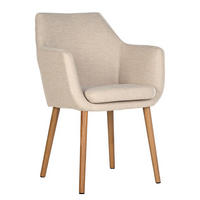 ARMLEHNSTUHL  in Webstoff  - Eichefarben/Beige, MODERN, Holz/Textil (58/84/58cm) - home24