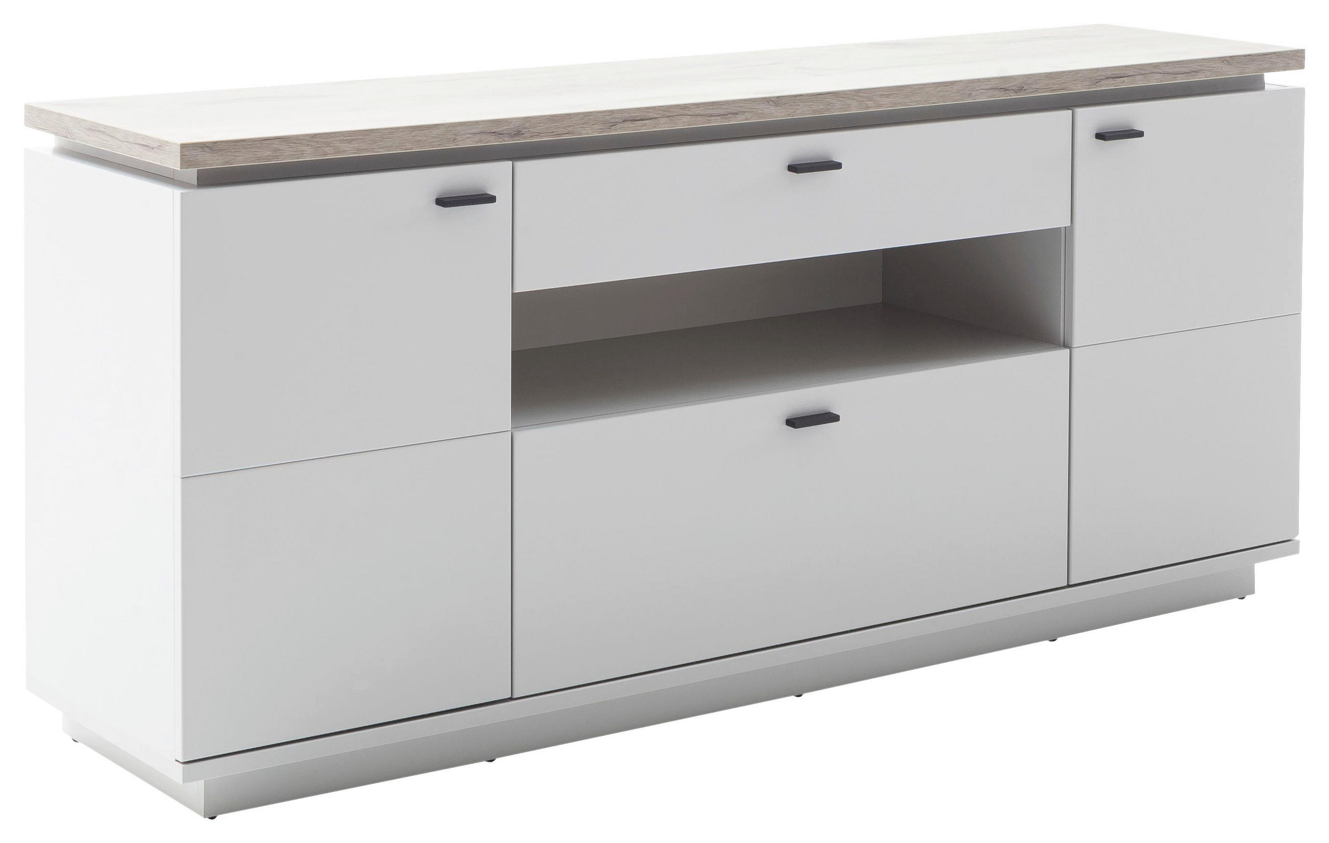 SIDEBOARD Grau, Weiss 180/81/44 cm - Weiss/Anthrazit, Design, Holzwerkstoff/Metall (180/81/44cm) - Stylife