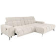 ECKSOFA inkl.Funktionen Perlmutt Chenille  - Perlmutt/Schwarz, MODERN, Textil/Metall (300/195cm) - Xora