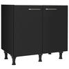 SPÜLENUNTERSCHRANK 90/87/56 cm  in Schwarz  - Edelstahlfarben/Schwarz, MODERN, Holzwerkstoff/Metall (90/87/56cm) - Nobilia