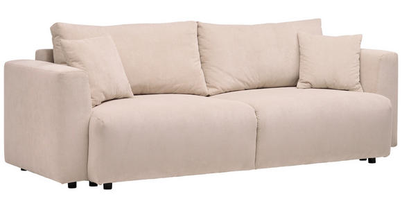 SCHLAFSOFA Cord Beige - Beige/Schwarz, Design, Kunststoff/Textil (250/92/105cm) - Carryhome