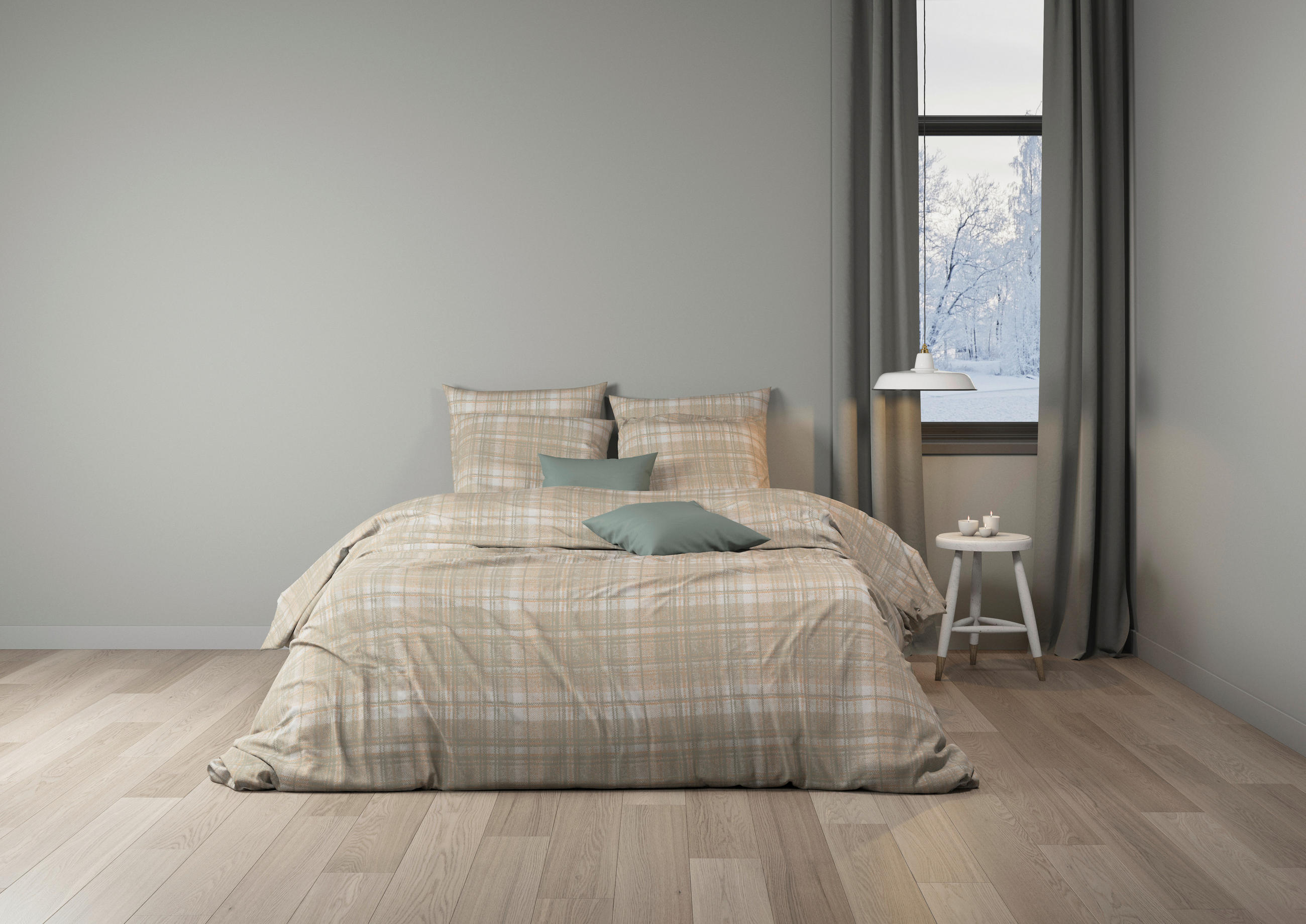 ÁGYNEMŰHUZAT-GARNITÚRA 220/200 cm  - bézs, Basics, textil (220/200cm)
