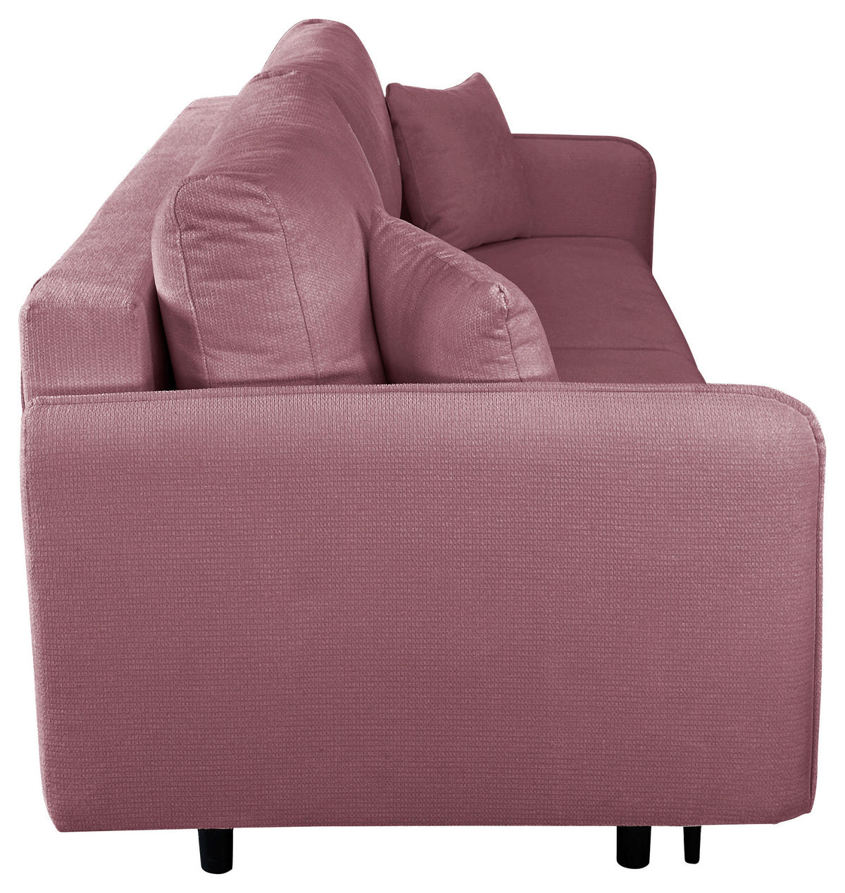 SCHLAFSOFA in Webstoff Rosa  - Schwarz/Rosa, Design, Holz/Kunststoff (216/96/102cm) - MID.YOU