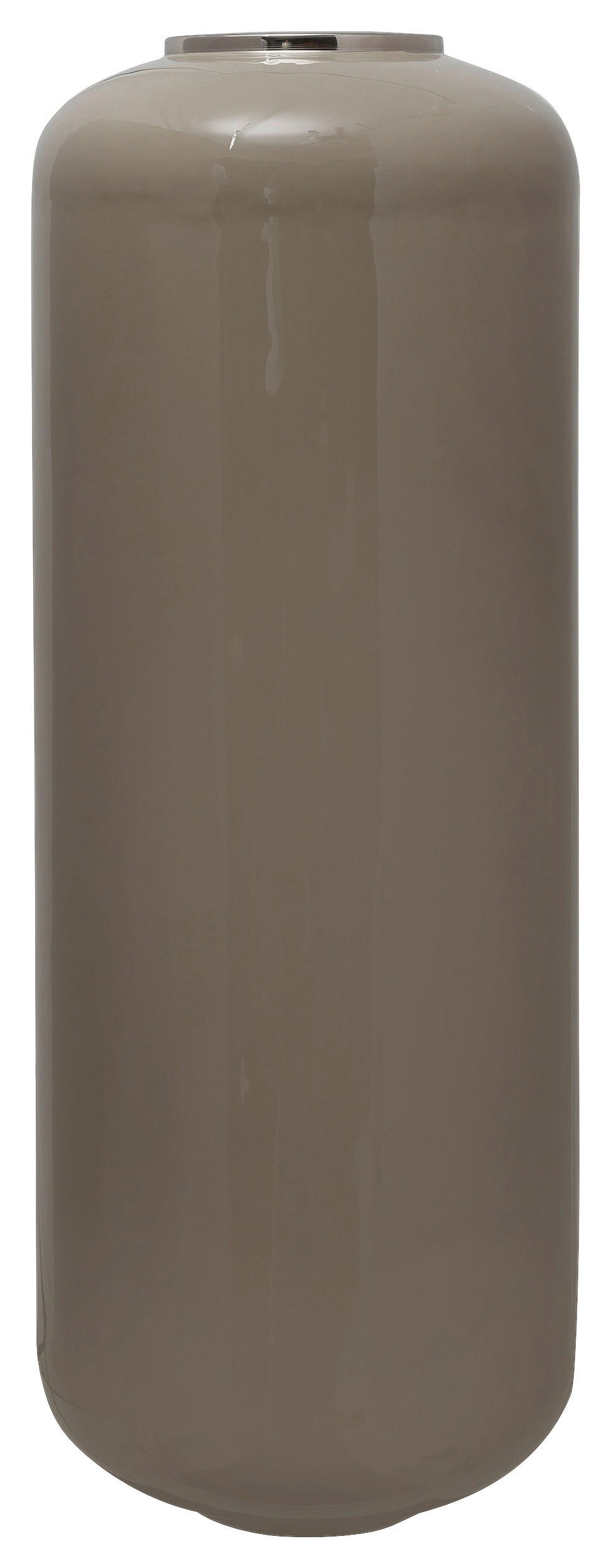 BODENVASE  - Taupe/Silberfarben, Trend, Metall (30/81cm) - Kayoom