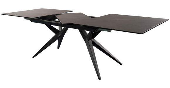 ESSTISCH in Metall, Glas, Keramik 180-230/95/76 cm - Schwarz/Grau, Design, Glas/Keramik (180-230/95/76cm) - Novel