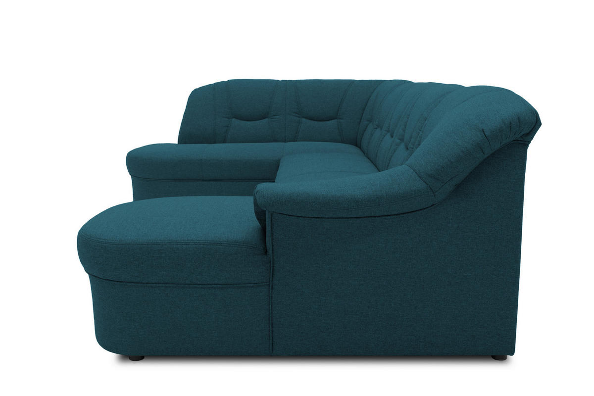 WOHNLANDSCHAFT in Mikrofaser Dunkelblau  - Schwarz/Dunkelblau, KONVENTIONELL, Kunststoff/Textil (180/295/146cm) - MID.YOU