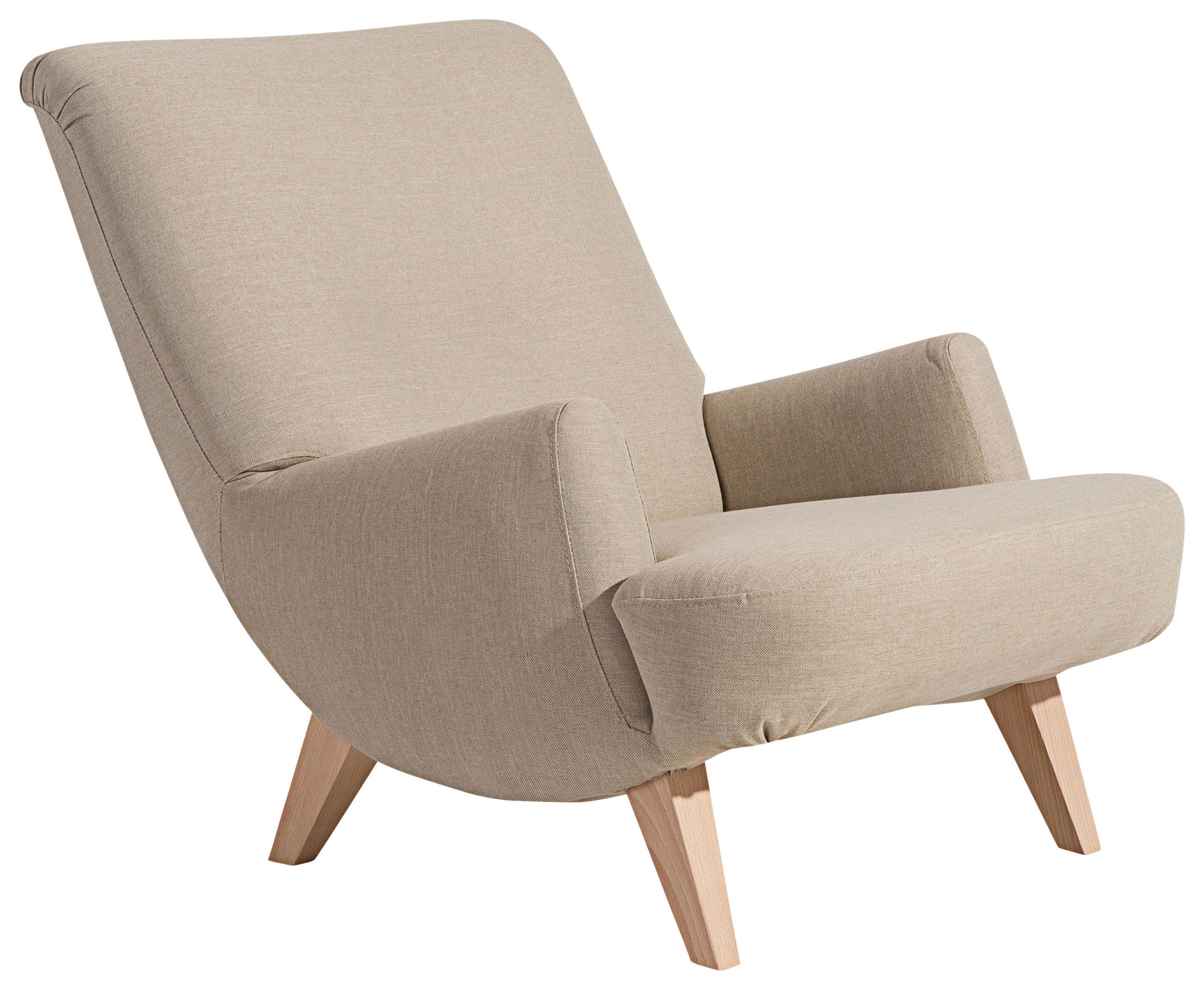 RELAXAČNÍ KŘESLO, textil, pískové barvy - přírodní barvy/pískové barvy, Design, dřevo/textil (71/101/80cm) - Max Winzer