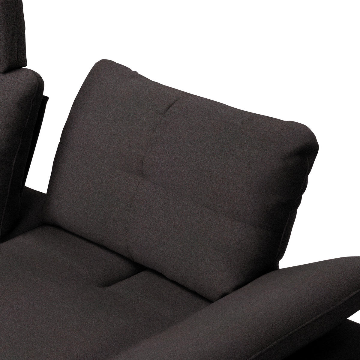 ECKSOFA in Webstoff Schwarz  - Schwarz, Design, Textil/Metall (179/301cm) - Chilliano