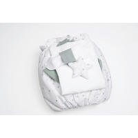 STUBENWAGENSET Textile Ausstattung Punkte  Waldgrün  - Waldgrün/Weiß, Basics, Kunststoff/Textil (130/180cm) - Mionido