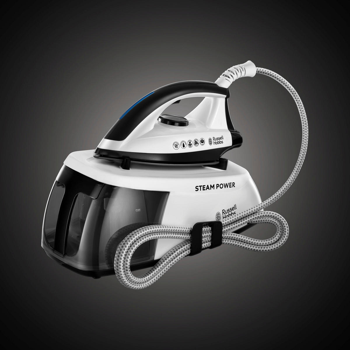 DAMPFBÜGELSTATION - Schwarz/Weiß, Basics, Kunststoff/Metall (23,0/30,0/41,0cm) - Russell Hobbs