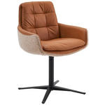 ARMLEHNSTUHL  in Webstoff, Mikrofaser  - Rostfarben/Schwarz, Design, Textil/Metall (62/90/68cm) - Johann Jakob