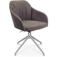 ARMLEHNSTUHL  in Aluminium Velours  - Taupe/Alufarben, Design, Textil/Metall (58/81,5-84,5/60cm) - Johann Jakob