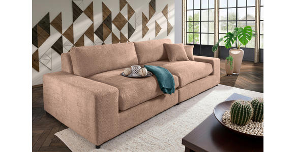 MEGASOFA Struktur, Bouclé Rotbraun  - Rotbraun/Schwarz, MODERN, Kunststoff/Textil (270/76/125cm) - Landscape