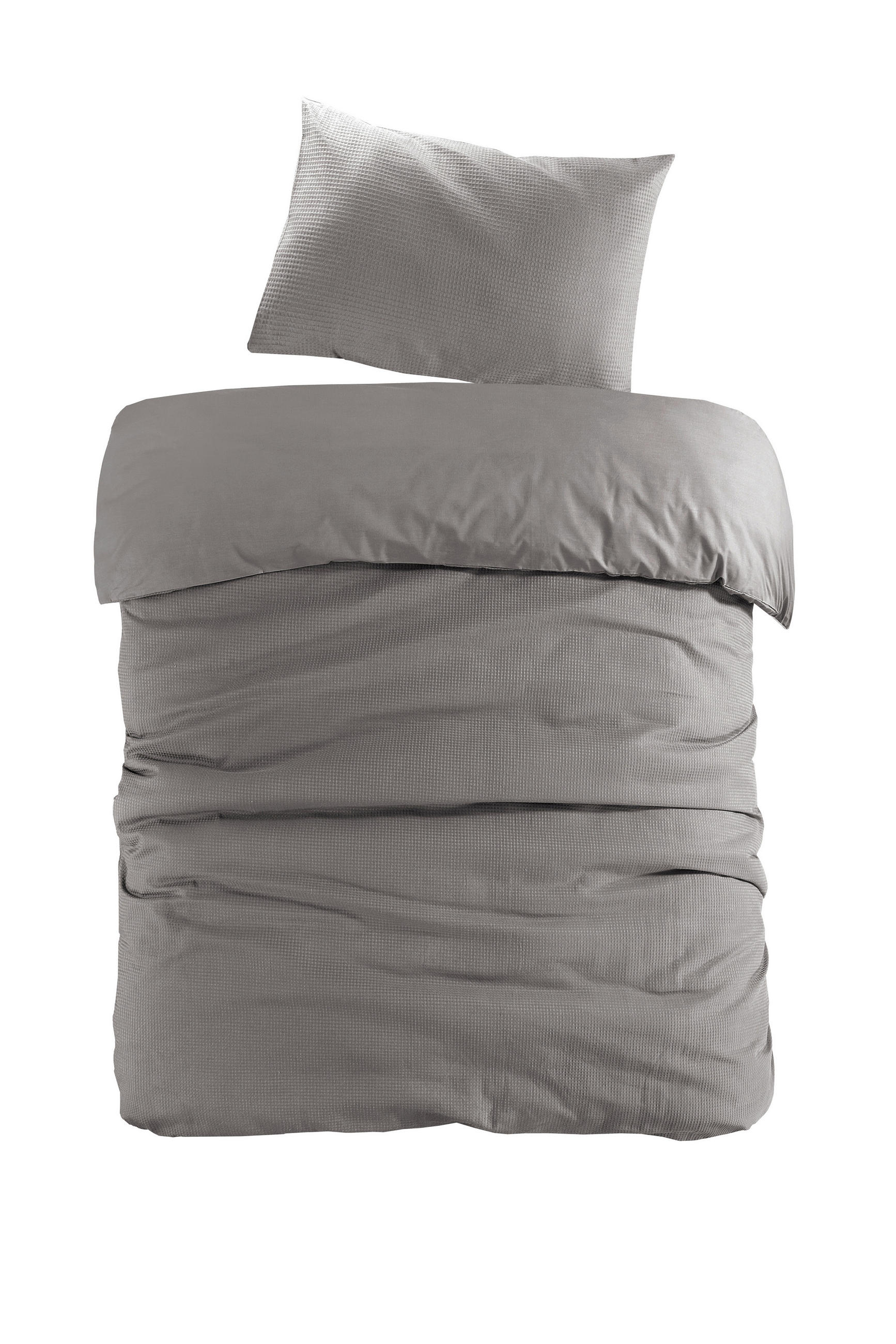 BETTWÄSCHE 2-teilig Flachgewebe 140/200 cm  - Anthrazit, Basics, Textil (140/200cm) - Kayoom