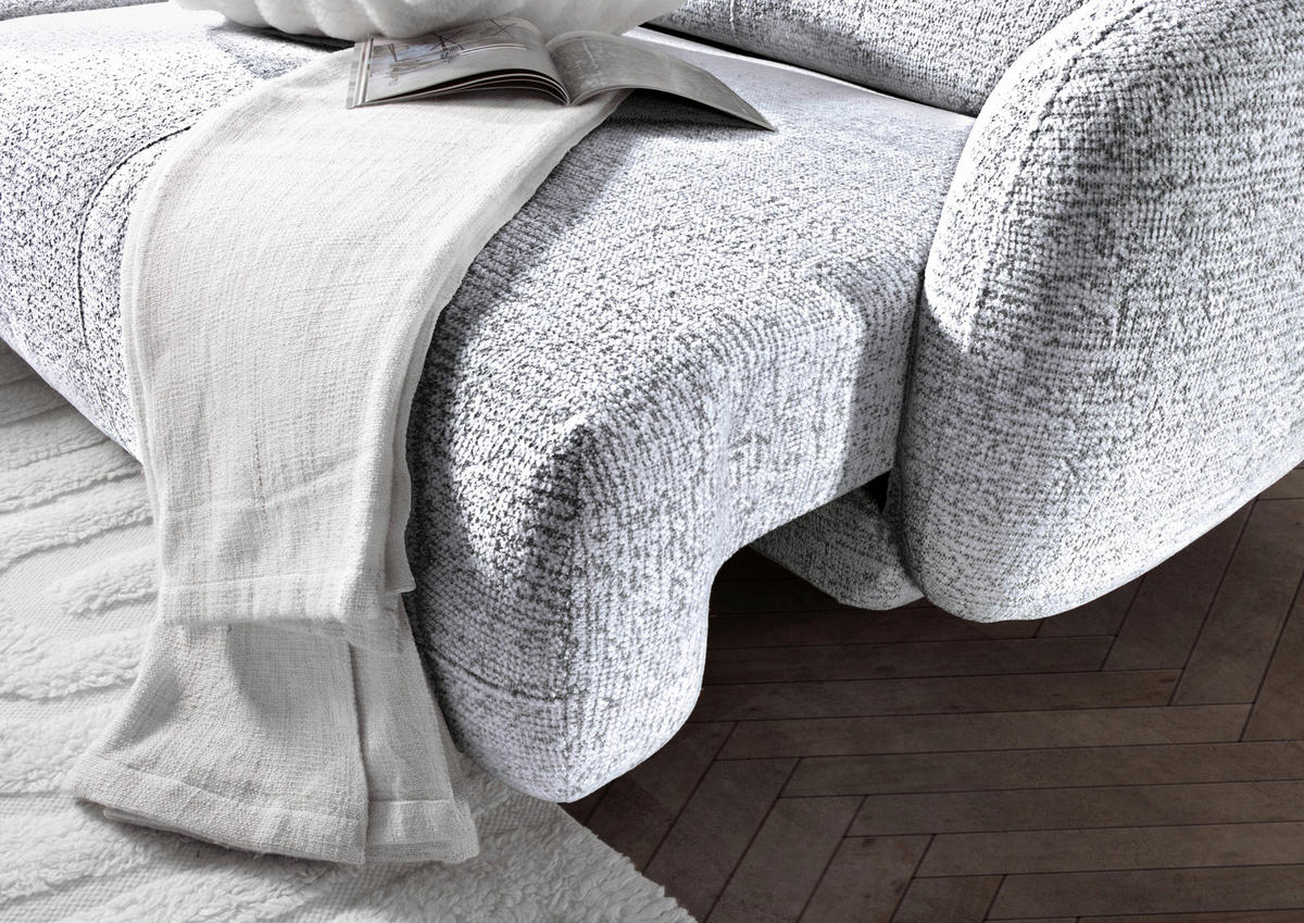 ECKSOFA Schwarz, Weiß Flachgewebe Zierkissen, Rücken echt, Sitztiefenverstellung  - Schwarz/Weiß, MODERN, Kunststoff/Textil (162/275cm) - Carryhome