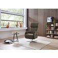 RELAXSESSEL in Leder Graubraun  - Edelstahlfarben/Graubraun, Design, Leder/Metall (70/124/85cm) - Cantus