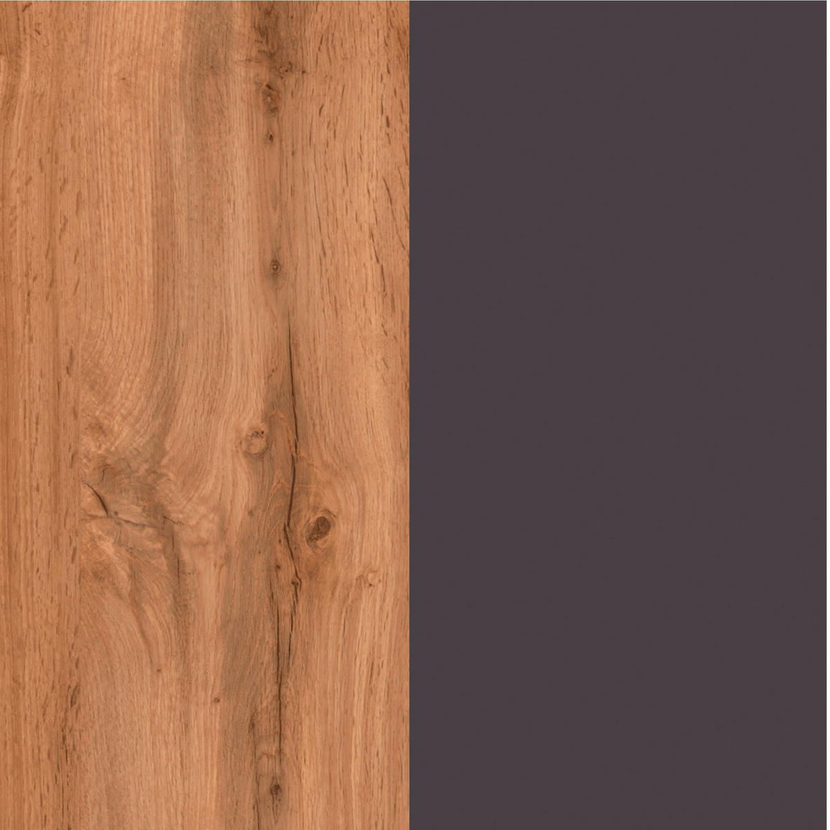 KÜCHENBLOCK 330 cm   in Grau, Eiche Wotan  - Eiche Wotan/Grau, Design, Holzwerkstoff (330cm) - Held