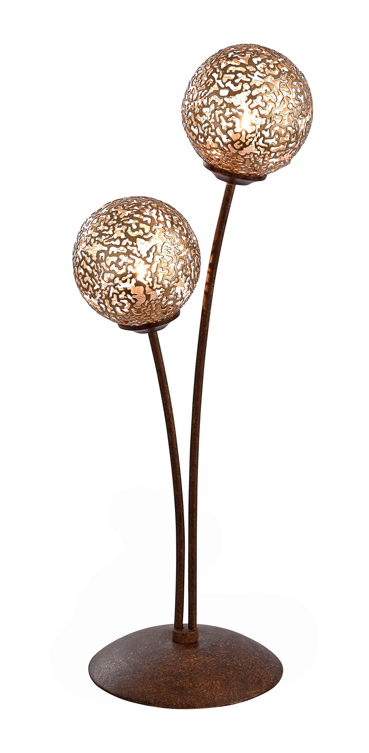 TISCHLEUCHTE Greta - Rostfarben/Goldfarben, LIFESTYLE, Metall (17/17/53cm) - Paul Neuhaus