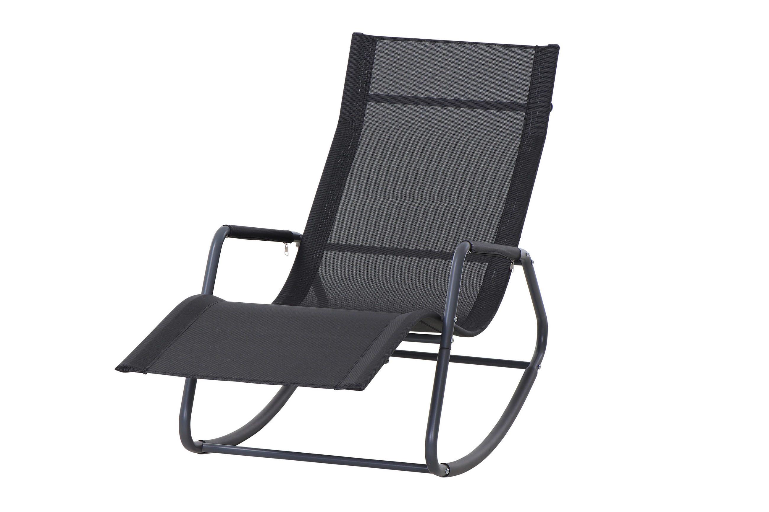 GARTEN-RELAXLIEGE 57/81/143 cm  - Schwarz, KONVENTIONELL, Kunststoff/Textil (57/81/143cm) - Siena Garden