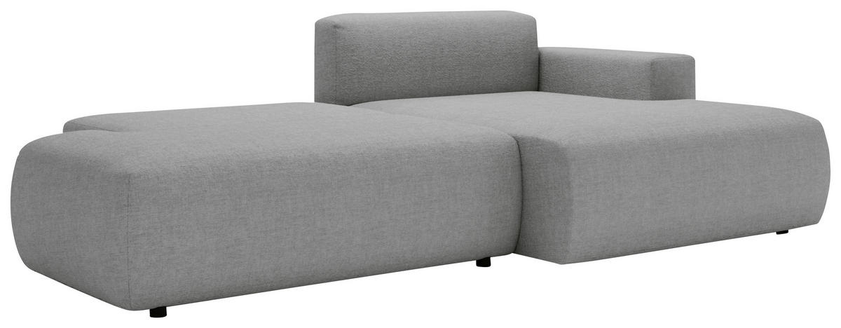 ECKSOFA ARTE in Chenille Grau  - Schwarz/Grau, Design, Kunststoff/Textil (284/160cm) - Livetastic