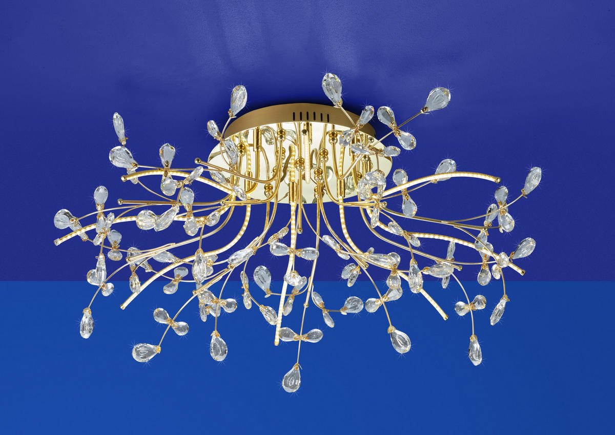 STROPNÍ LED SVÍTIDLO,  - barvy mosazi, Lifestyle, kov/sklo (77cm)