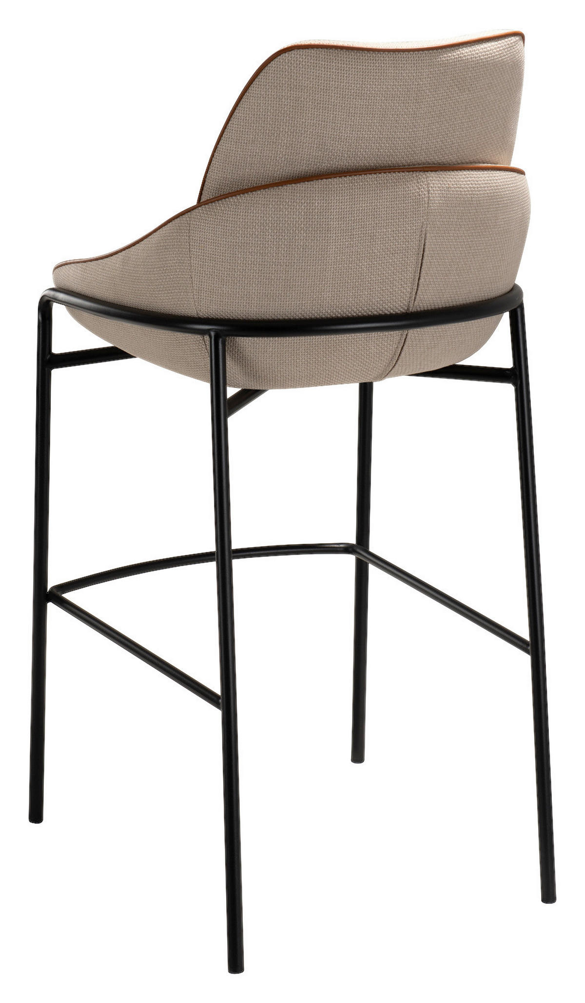 BARHOCKER in Metall, Textil Beige  - Beige/Schwarz, Design, Textil/Metall (51,5/106/58cm) - Lomoco