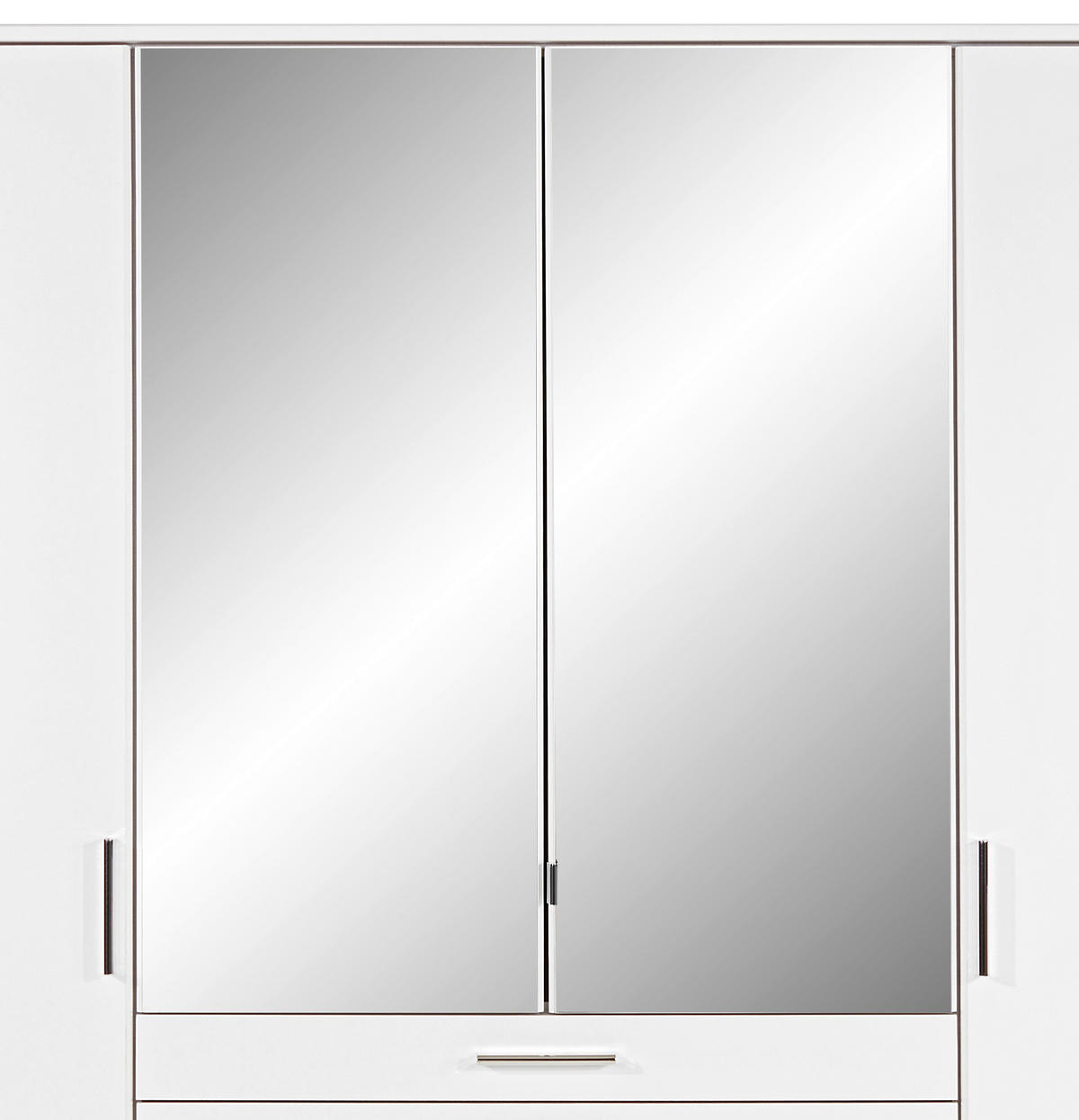 KLEIDERSCHRANK 180/198/58 cm Weiß  - Alufarben/Weiß, KONVENTIONELL, Holzwerkstoff/Kunststoff (180/198/58cm) - MID.YOU