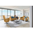 3-SITZER-SOFA in Leder Senfgelb  - Senfgelb/Schwarz, Design, Leder/Metall (190/84/99cm) - Dieter Knoll