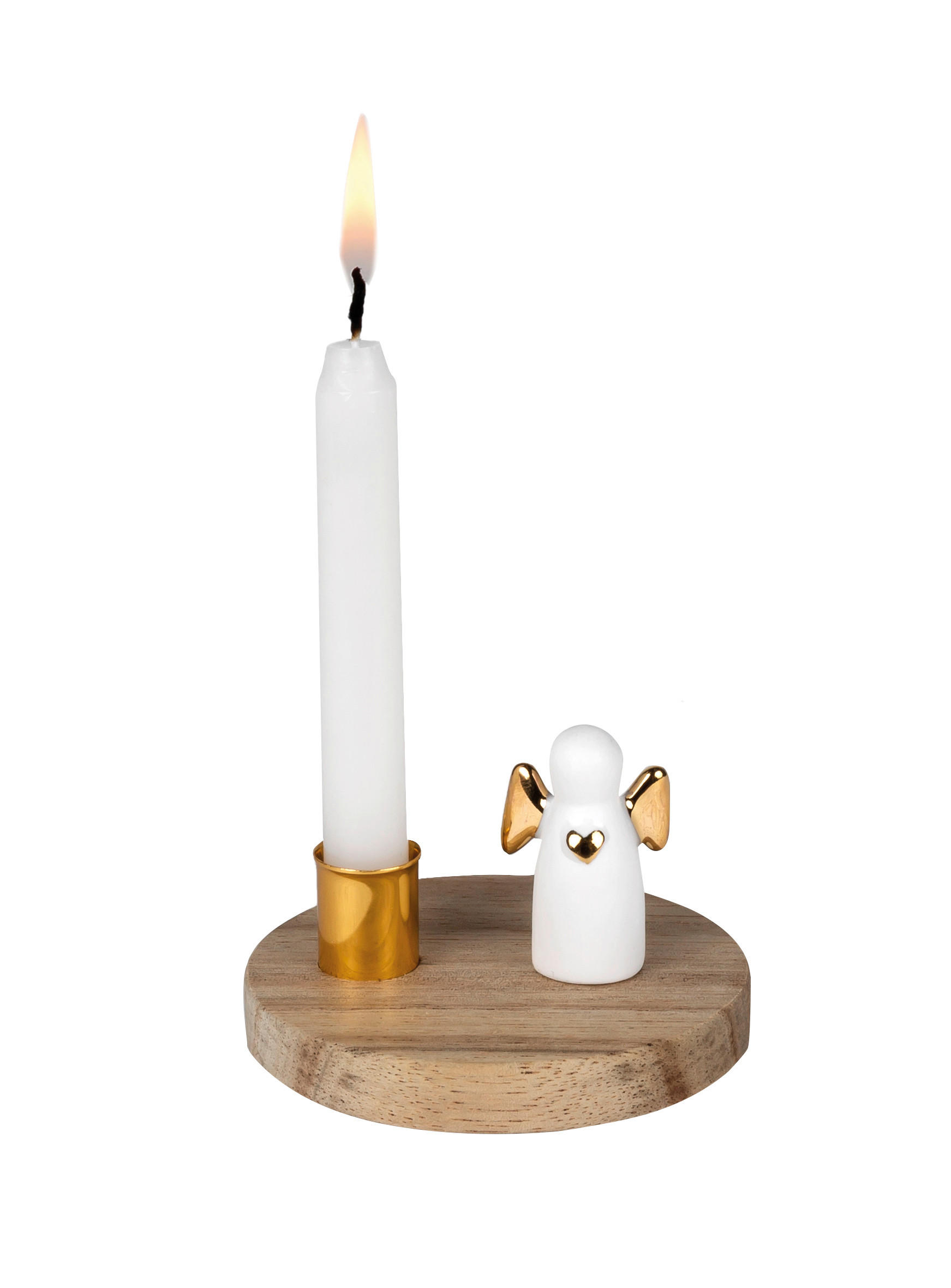 STABKERZENHALTER - Basics, Holz/Keramik (7/4,5cm) - Räder