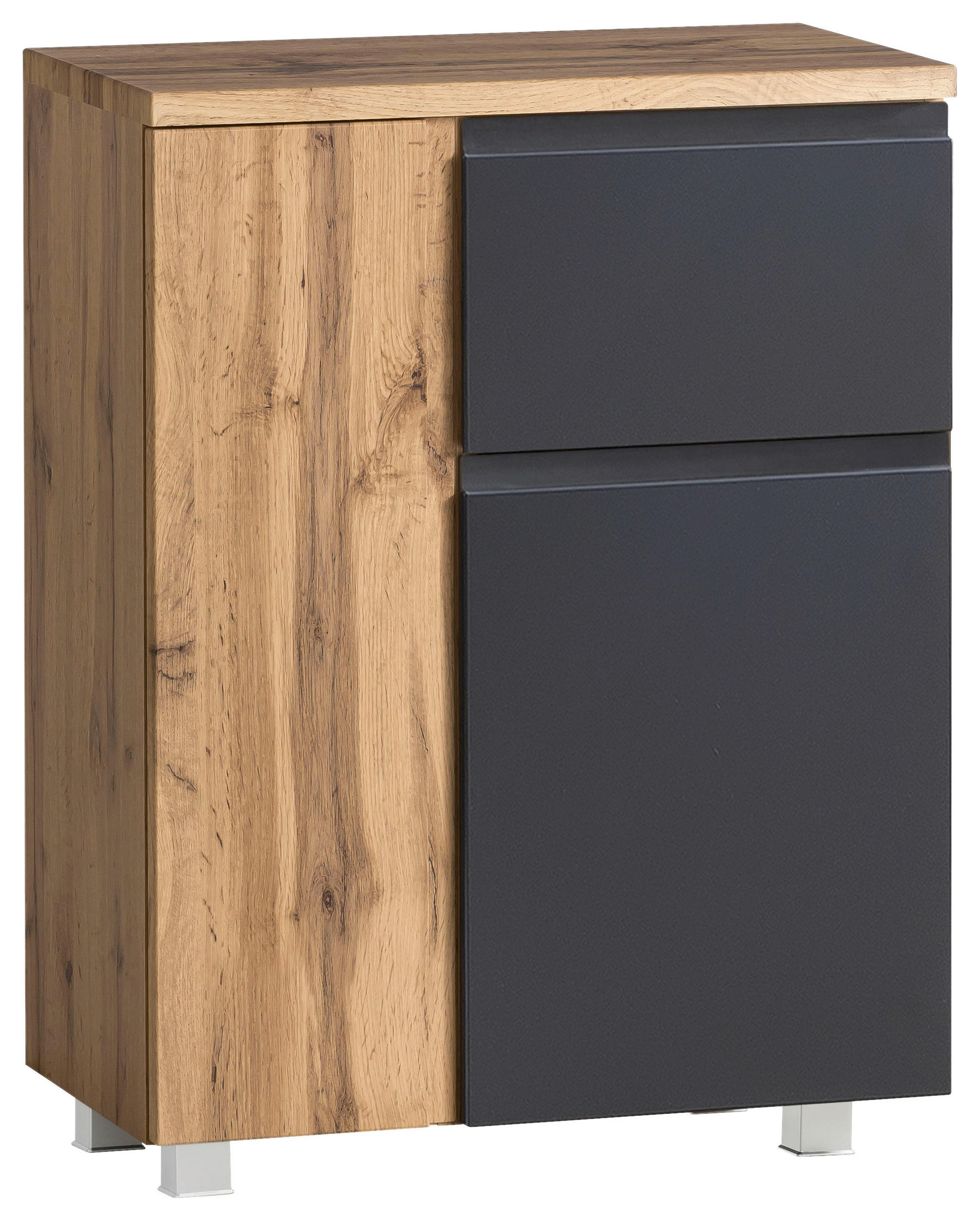 UNTERSCHRANK  - Eiche Wotan/Grau, Modern, Holzwerkstoff (65/79/35cm) - Held