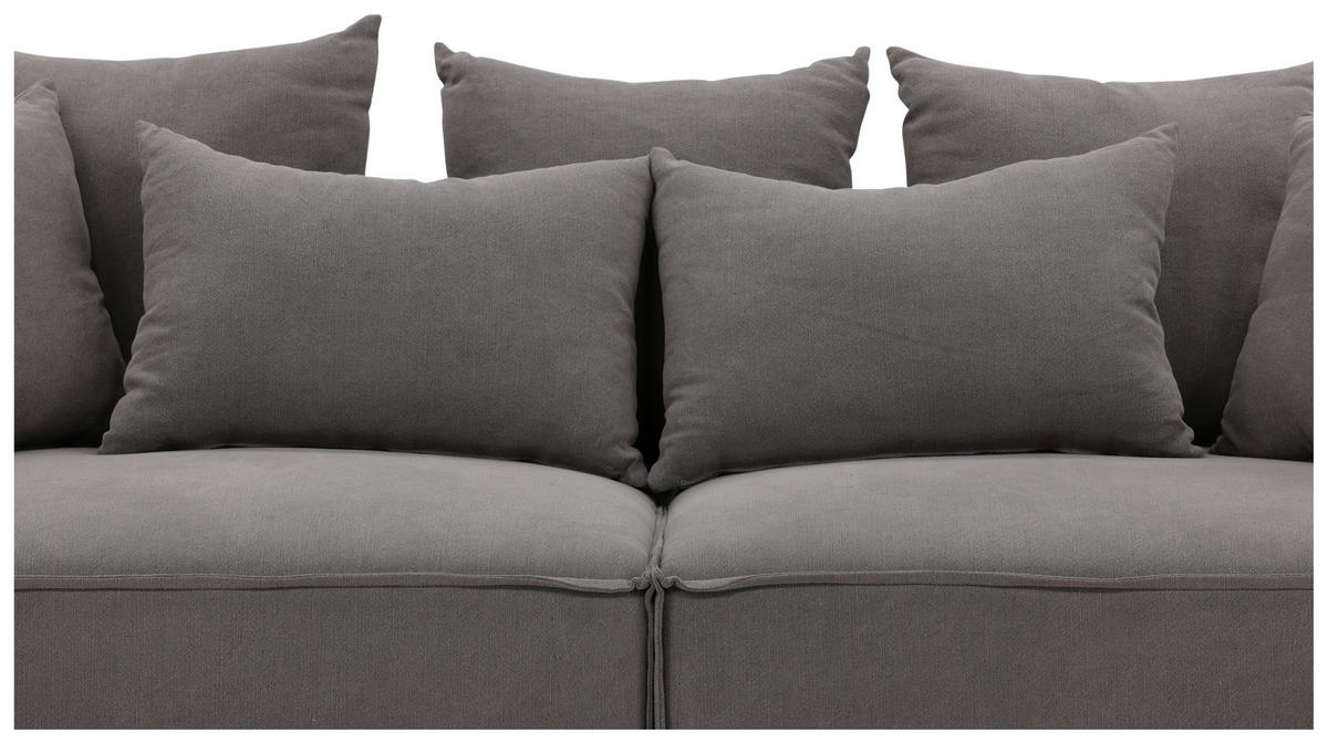 2-SITS SOFFA i plast, textil grå, svart  - grå/svart, Design, textil/plast (232/80/116cm) - Livetastic