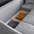 ECKSOFA in Webstoff Petrol  - Petrol/Schwarz, Design, Textil/Metall (250/191cm) - Carryhome