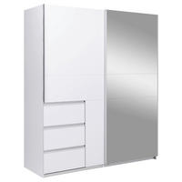 SCHIEBETÜRENSCHRANK 175/205/61,5 cm 2-türig Weiß  - Weiß, MODERN, Holzwerkstoff/Metall (175/205/61,5cm) - MID.YOU