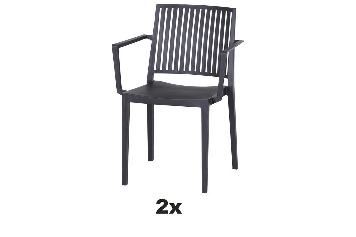 STAPELSTUHL in Kunststoff Anthrazit  - Anthrazit, Basics, Kunststoff (57/80/56cm) - Siena Garden