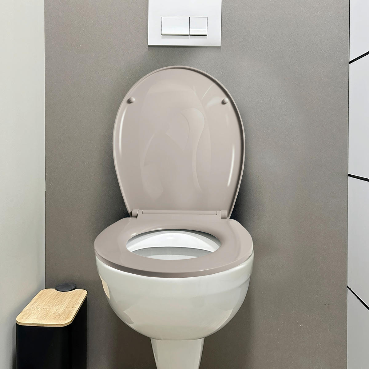 WC-SITZ Taupe  - Taupe, Basics, Kunststoff (38/5,5/46cm) - Spirella