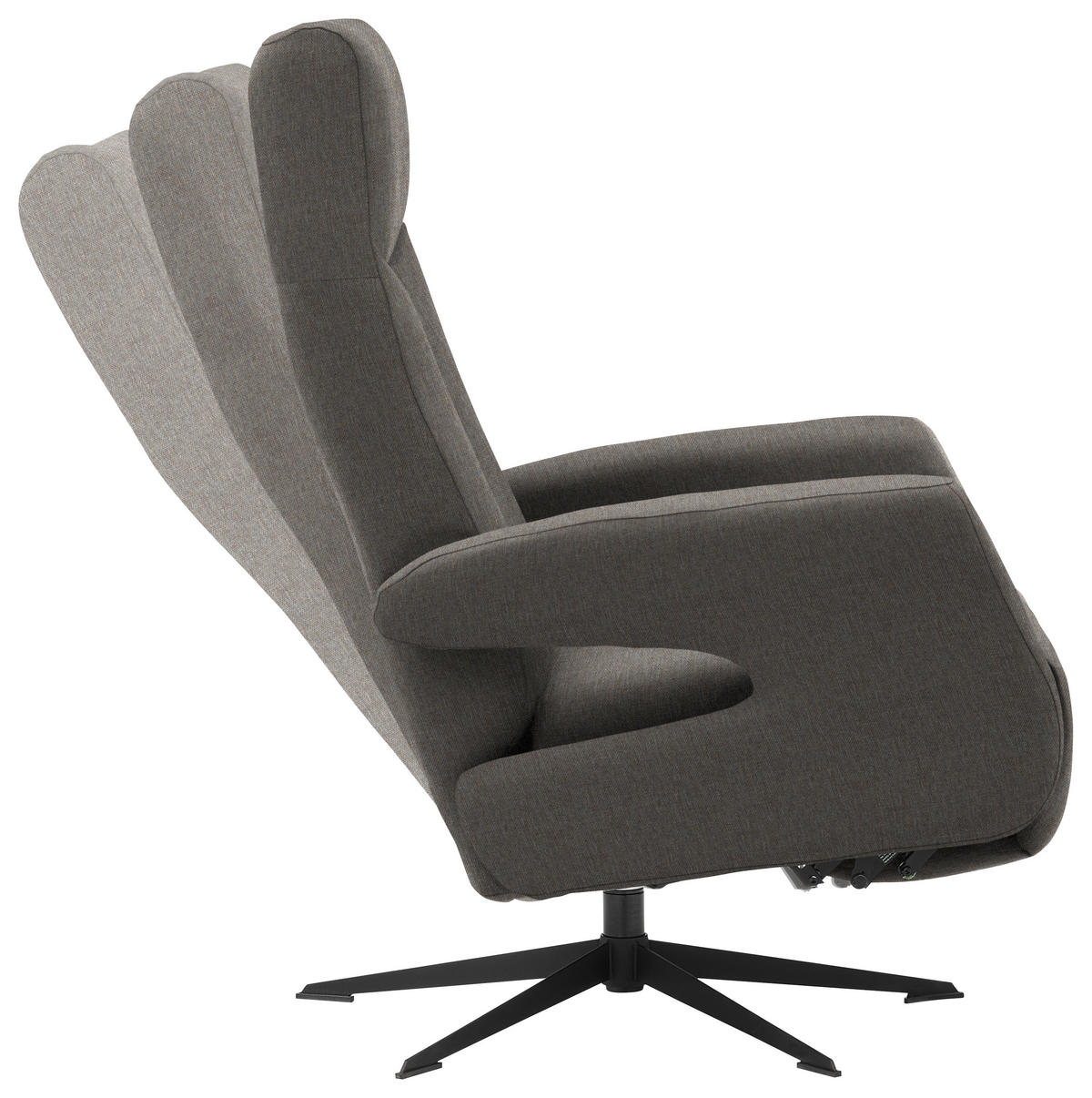 RELAXSESSEL in Textil Greige  - Greige/Schwarz, Design, Textil/Metall (74/105/82cm) - Welnova