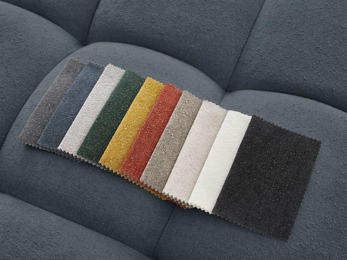 ECKSOFA Ottomane rechts  EVEREST Dunkelblau Struktur  - Schwarz/Dunkelblau, MODERN, Kunststoff/Textil (352/210cm) - Livetastic