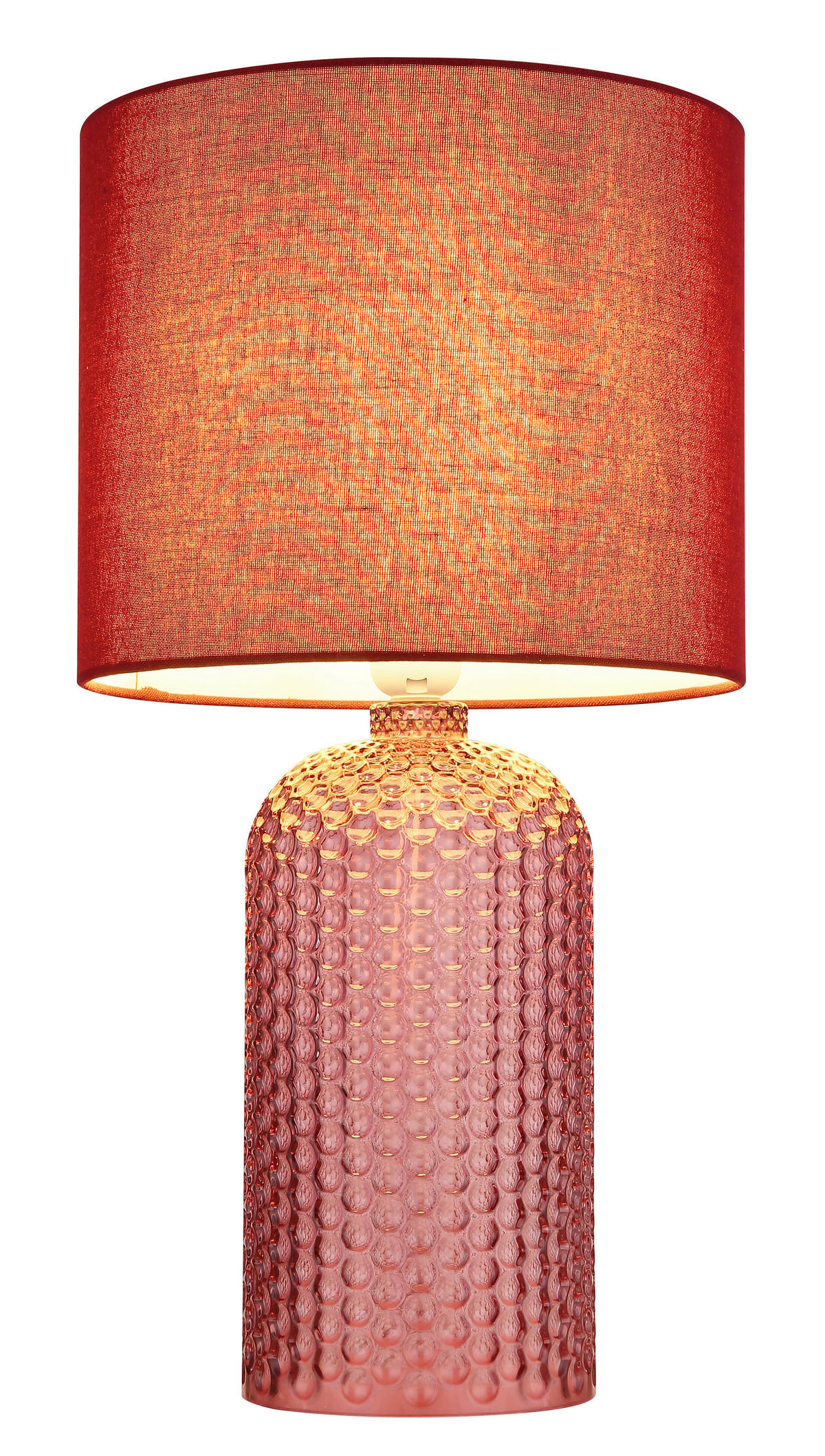 BORDSLAMPA SOFIA 26,5/50 cm   - vit/röd, Basics, glas/textil (26,5/50cm)