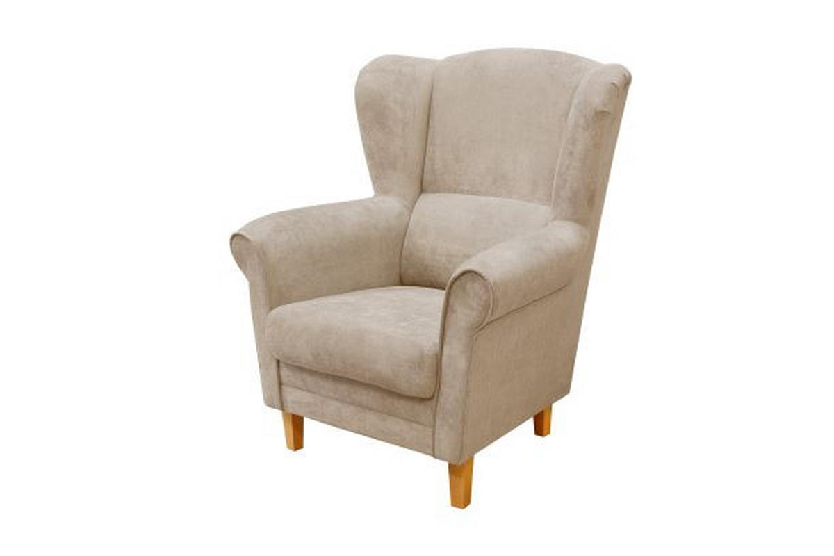 KRESLO, textil, béžová - béžová/farba čerešne, Basics, textil (87/108/89cm) - Cantus