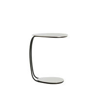 BEISTELLTISCH 42/27/53 cm MARSH Schwarz, Nickelfarben oval  - Schwarz/Nickelfarben, Trend, Metall (42/27/53cm) - Light & Living