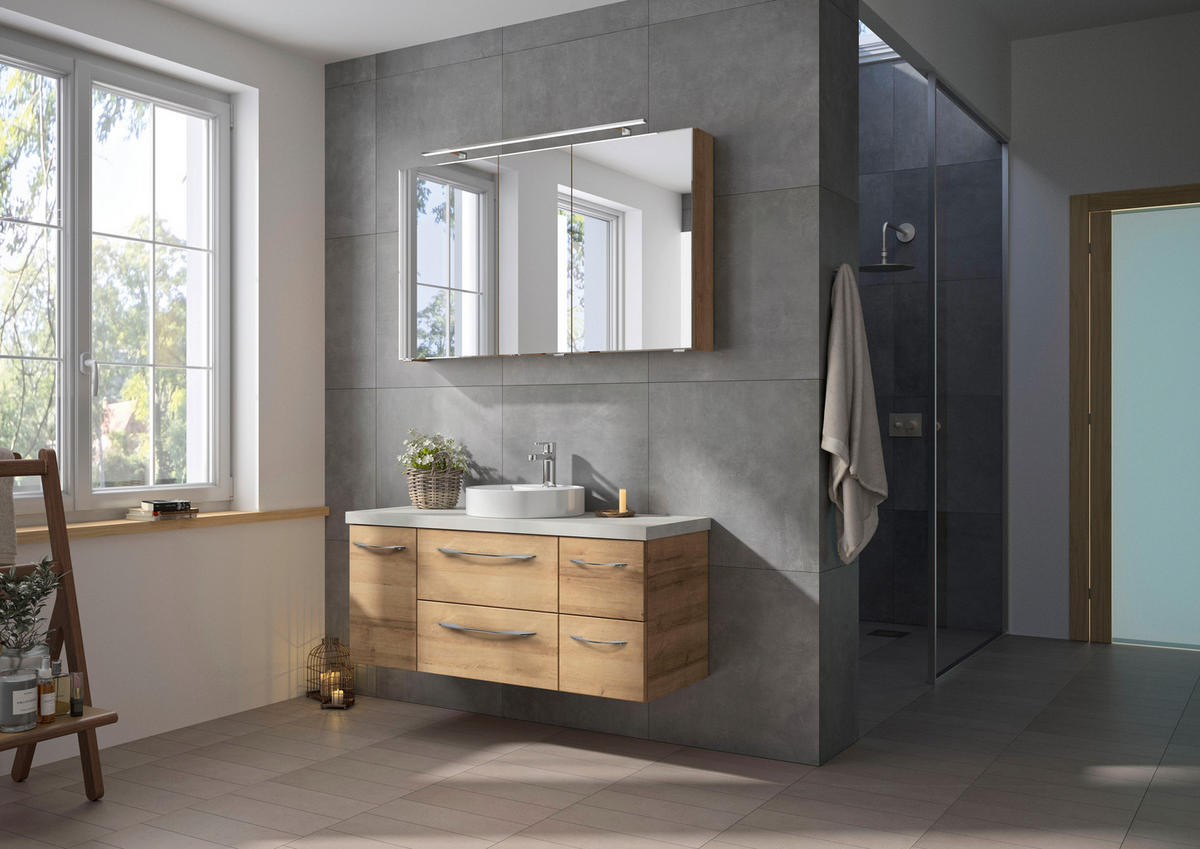 BADEZIMMER  in 120 cm  - Eichefarben/Weiß, KONVENTIONELL, Holzwerkstoff (120cm) - Pelipal