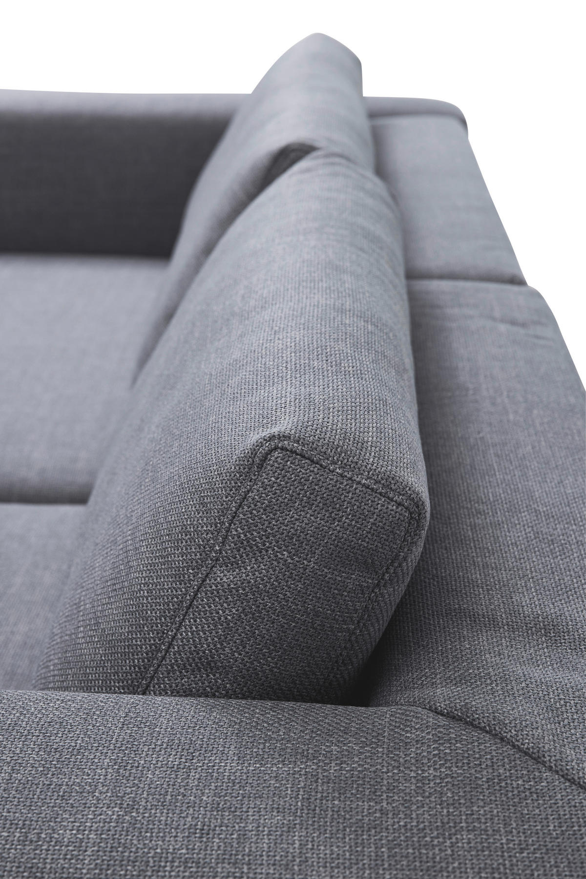 ECKSOFA inkl. Funktion Heaven Dunkelgrau Flachgewebe  - Chromfarben/Dunkelgrau, KONVENTIONELL, Textil/Metall (242/162cm) - Tom Tailor