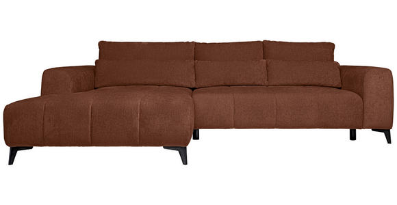ECKSOFA  in Chenille Rostfarben  222/279 cm  - Rostfarben/Schwarz, KONVENTIONELL, Kunststoff/Textil (222/279cm) - Hom`in