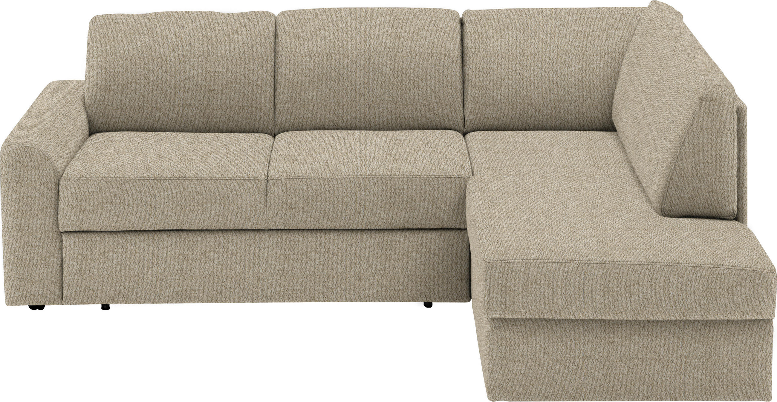 ECKSOFA in Webstoff Beige  - Beige/Schwarz, Konventionell, Kunststoff/Textil (224/165cm) - Xora