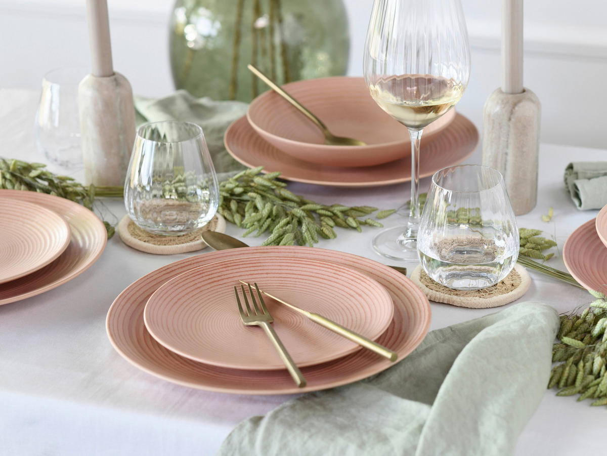 JÍDELNÍ SOUPRAVA, kamenina - růžová, Basics, keramika - Creatable