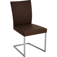 SCHWINGSTUHL  in Edelstahl Echtleder pigmentiert  - Hellbraun/Edelstahlfarben, Design, Leder/Metall (48/90,5/63cm) - Bert Plantagie